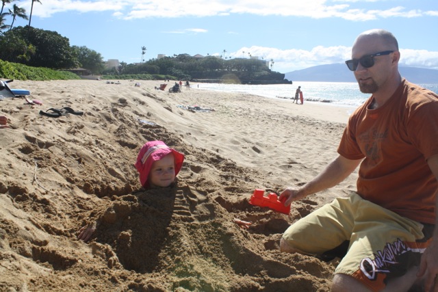 Pretty certain no family vacation to the beach is complete unless someone gets buried.