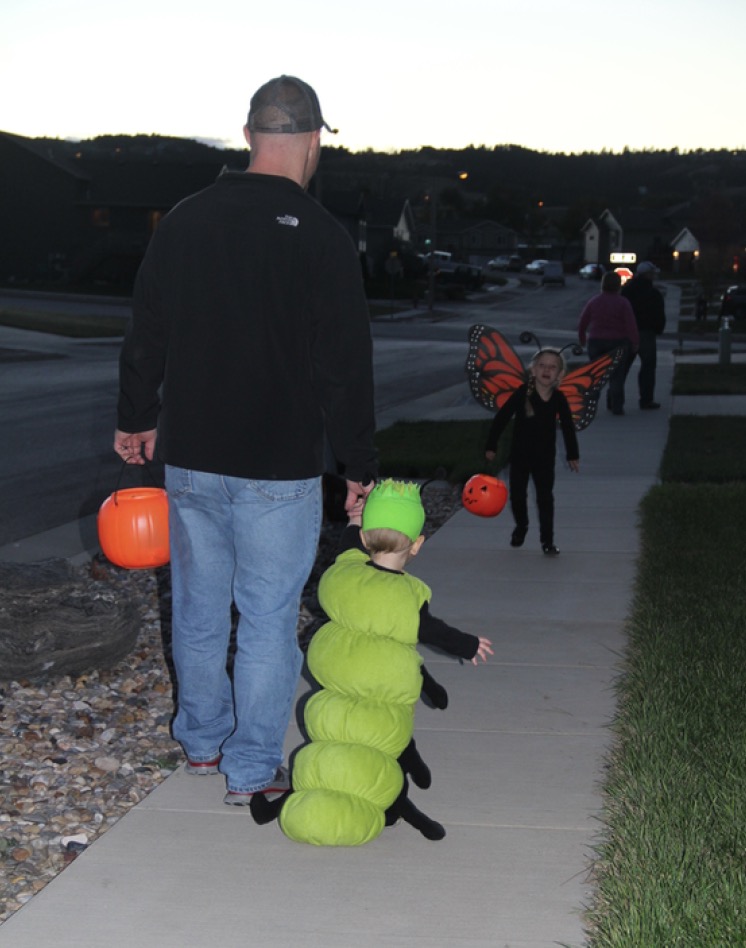 Hitting the streets for some first time trick-or-treating.