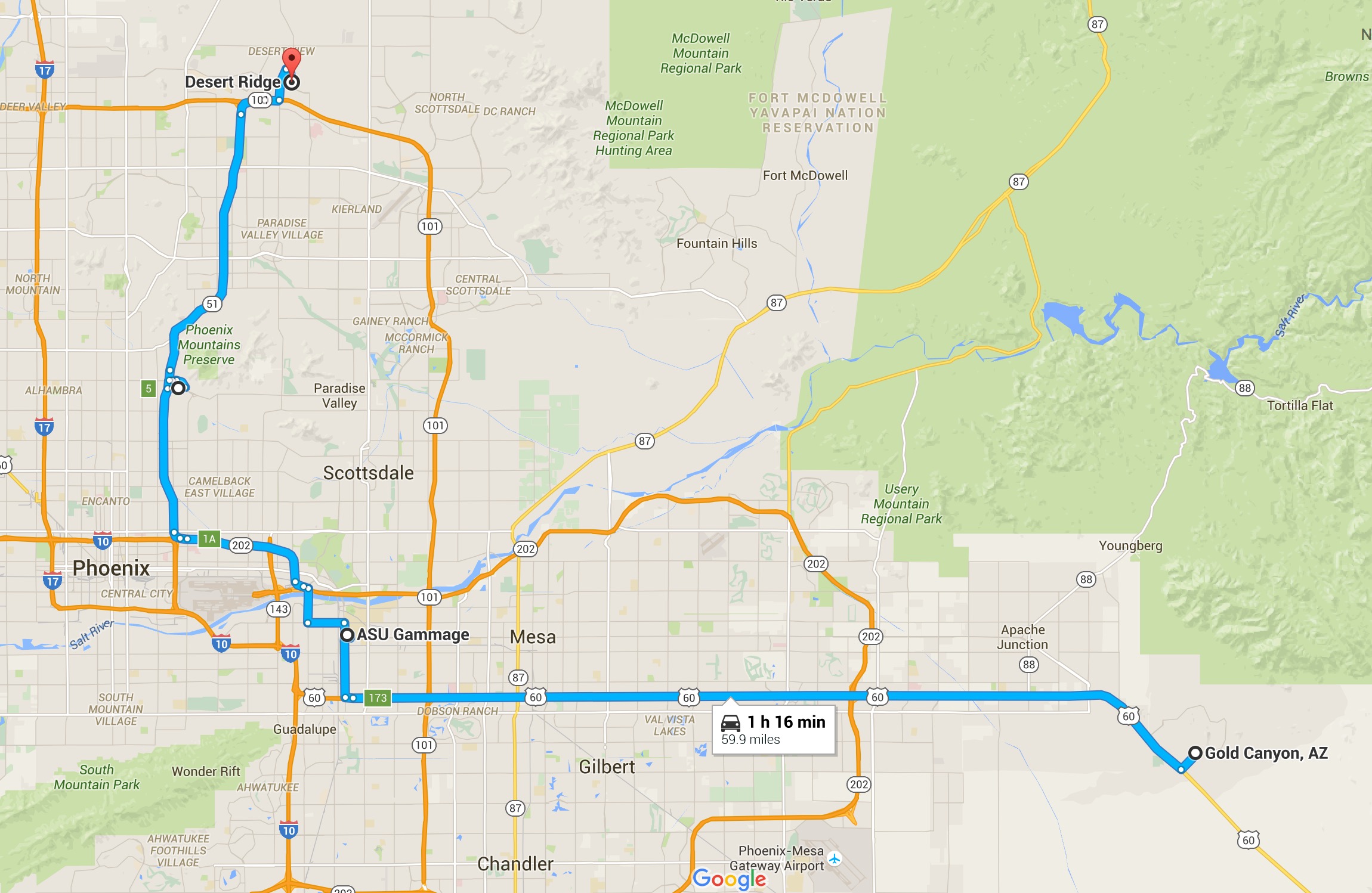 The map of our travels. About 120± round trip.